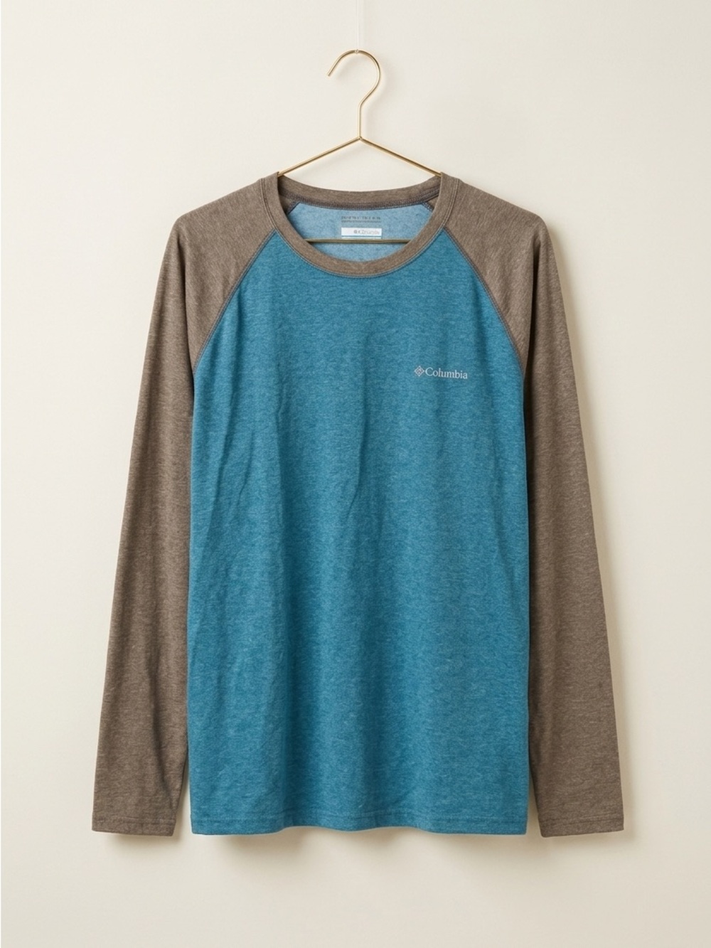 Columbia Blue and Brown Long Sleeve Top